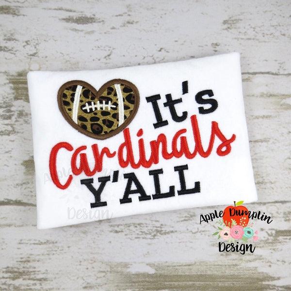 It's Cardinals Y'all Applique Design, applique