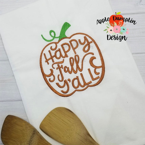 Happy Fall Y'all Embroidery Design, embroidery