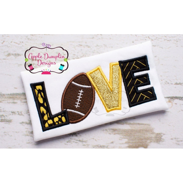 Football LOVE Applique Design, applique