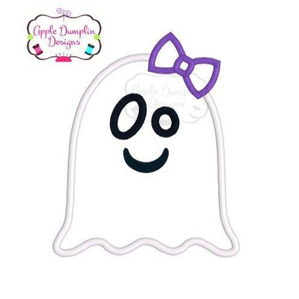 Ghost with Bow Applique Design, applique