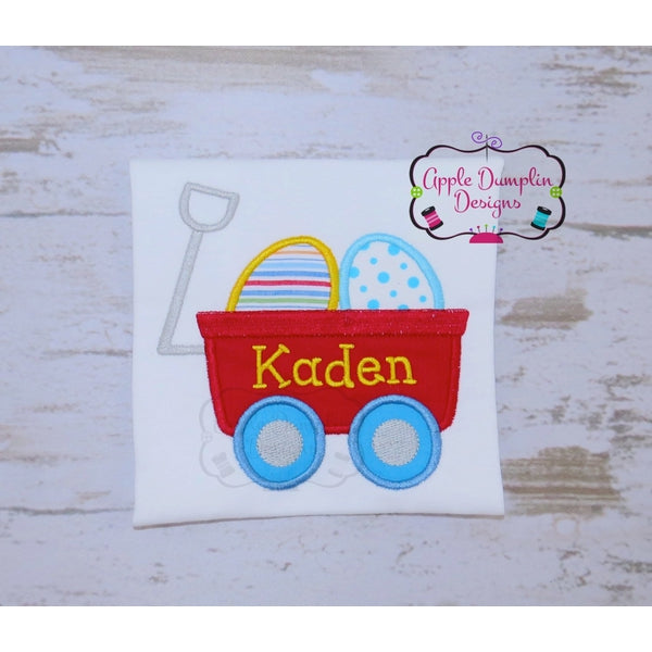 Easter Egg Wagon Applique Design, applique