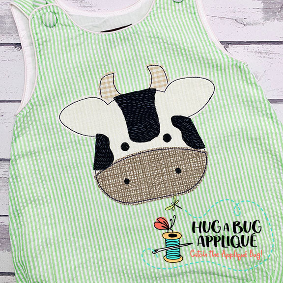 Bull Bean Stitch Applique Design, Applique