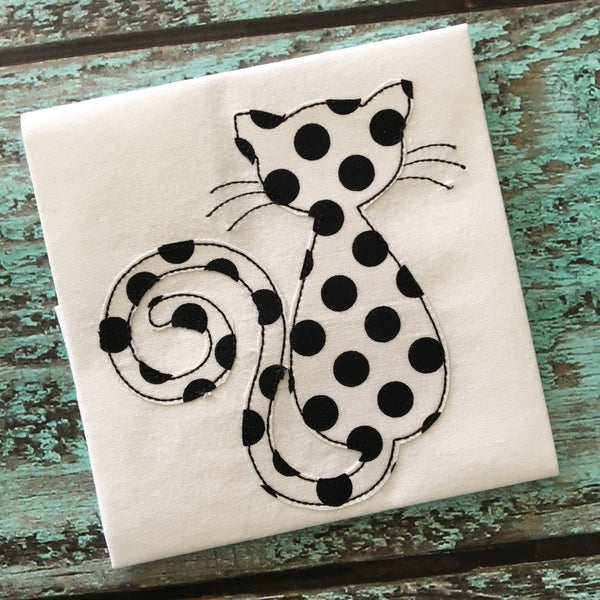 Cat Bean Stitch Applique Design, Applique