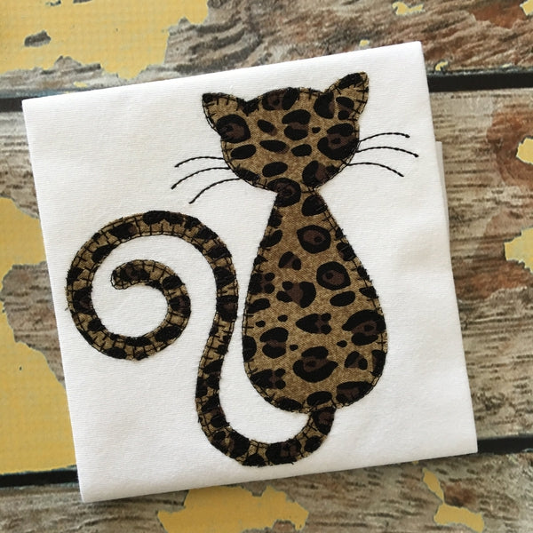Cat Blanket Stitch Applique Design, Applique