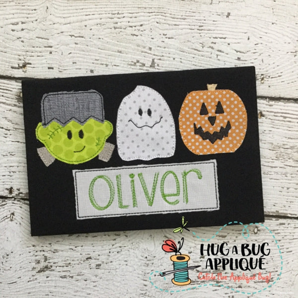 Frank Ghost Jack Trio Bean Stitch Applique Design, Applique