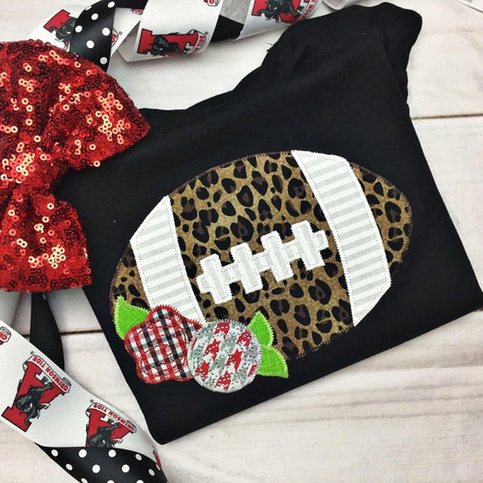 Football Flowers Zig Zag Stitch Applique Design, Applique