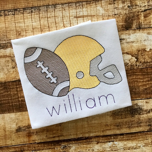 Helmet Football Sketch Embroidery Design, Embroidery