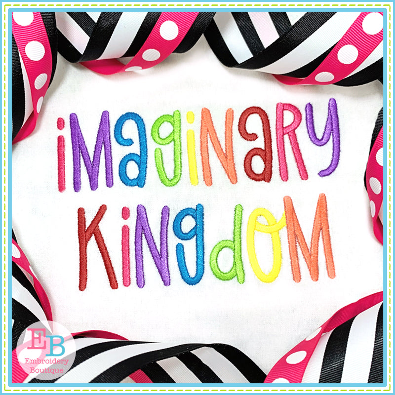 Imaginary Kingdom Embroidery Font, Embroidery Font