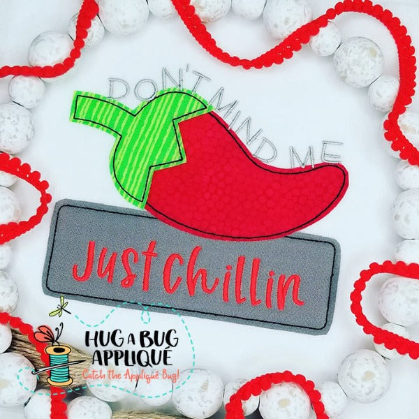 Jalapeno Box Bean Stitch Applique Design, Applique
