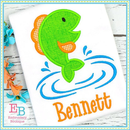 Jumping Fish Satin Applique, Applique