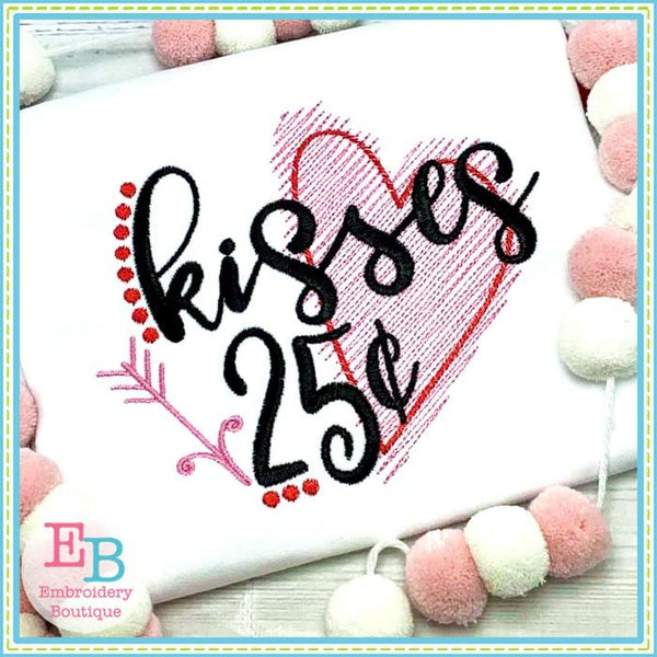 Kisses 25 Cents Design, Embroidery