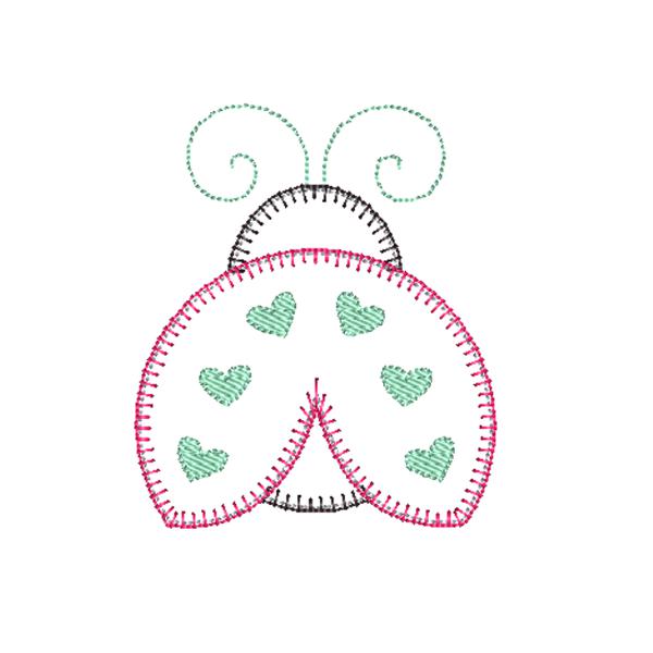 Ladybug Blanket Stitch Applique Design, Applique