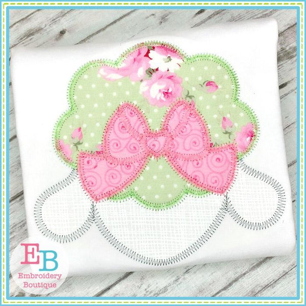 Lamb Bow Zigzag Applique, Applique