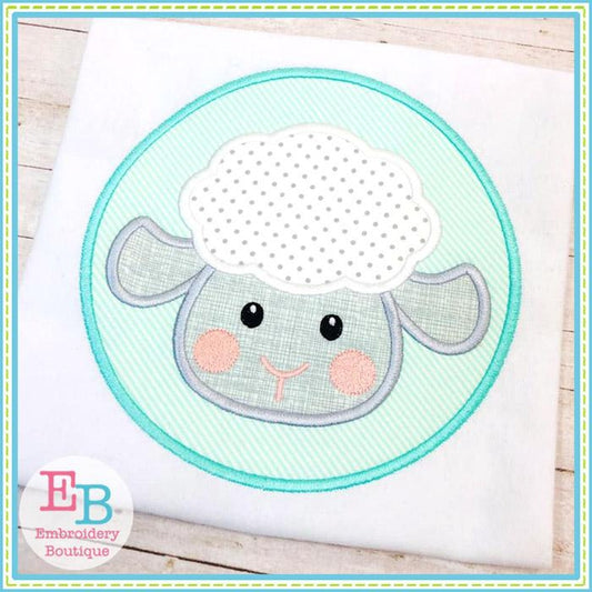 Little Lamb Boy Face Applique, Applique