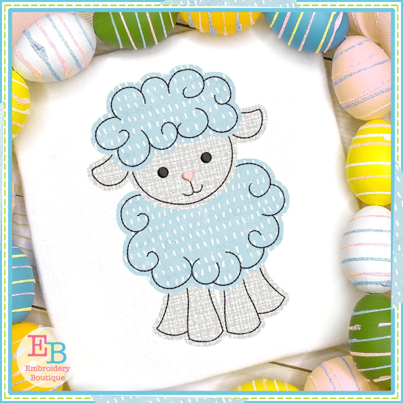 Lamb 2 Bean Stitch Applique, Applique