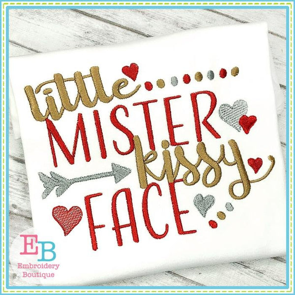 Little Mister Kissy Face Design, Embroidery