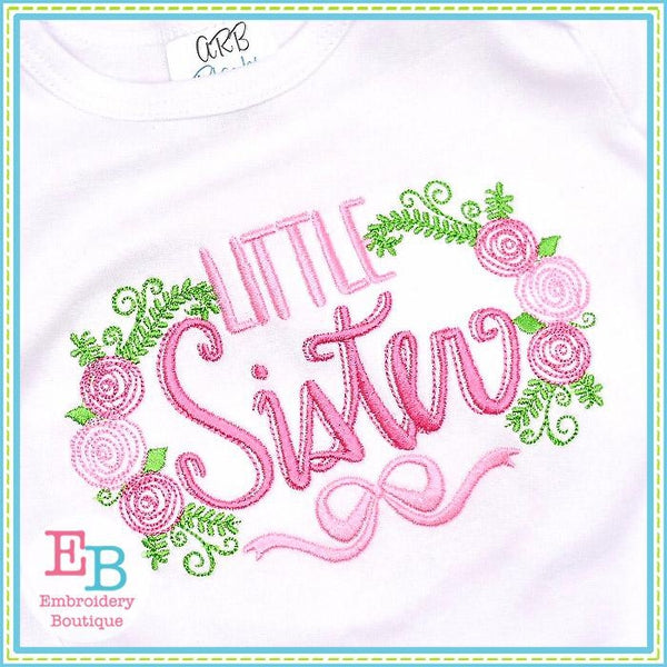 Little Sister Roses Embroidery Design, Embroidery