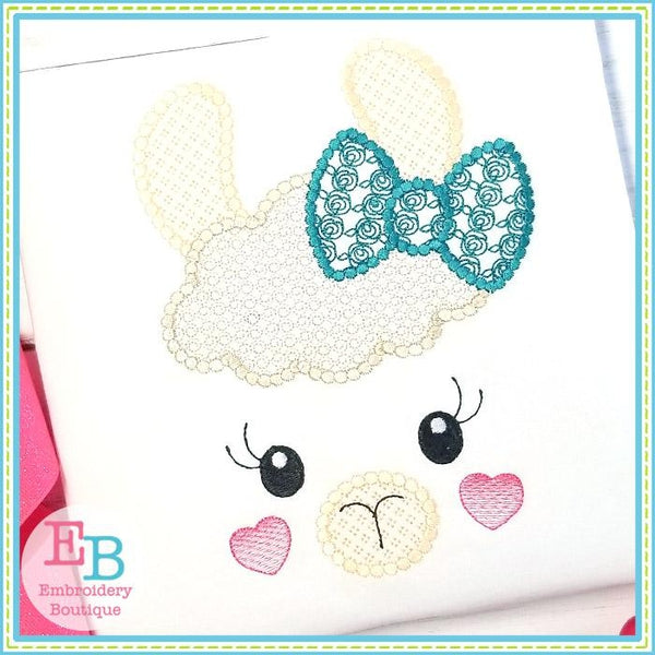 Llama Face Motif Design, Embroidery