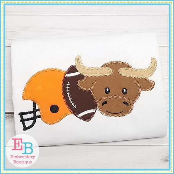 Longhorn Helmet Applique, Applique