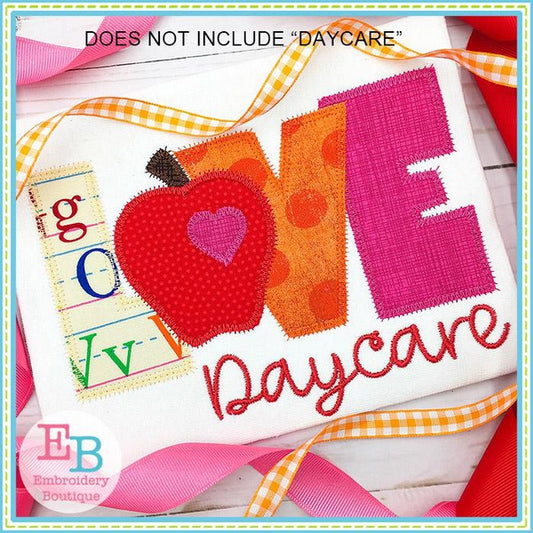 Teacher Love Zigzag Applique, Applique