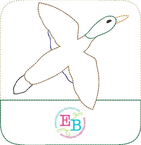 Mallard Patch Name Applique, Applique
