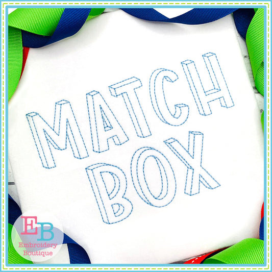 Match Box Embroidery Font, Embroidery Font