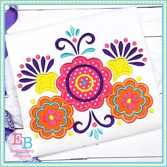 Festive Floral Applique, Applique