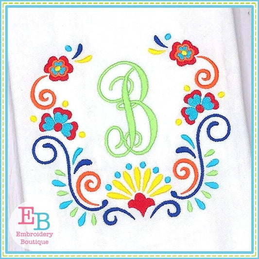 Floral Frame 1 Embroidery Design, Embroidery