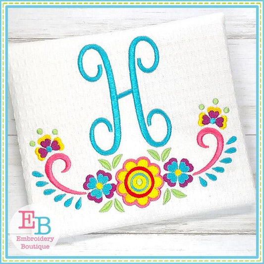Floral Frame 3 Embroidery Design, Embroidery