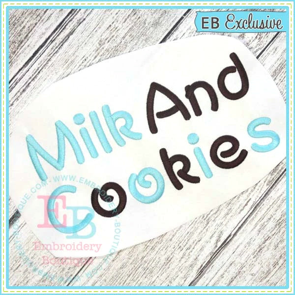 Milk And Cookies Embroidery Font, Embroidery Font