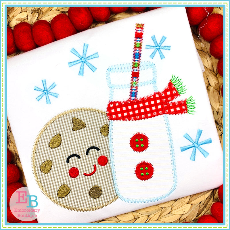 Milk Cookies Zigzag Stitch Applique, Applique Designs