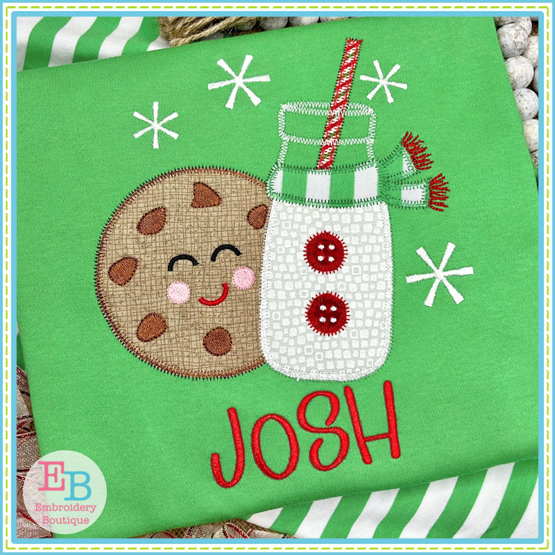 Milk Cookies Zigzag Stitch Applique, Applique Designs