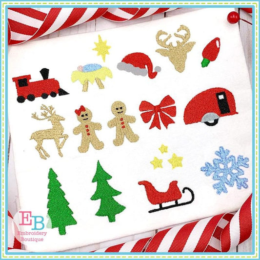 Christmas Minis Embroidery Bundle, Embroidery