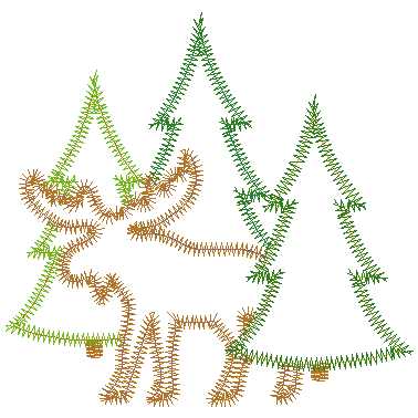 Moose Trees Zigzag Applique, Applique