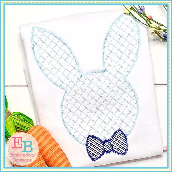 Motif Bunny Head Bowtie Design, Embroidery