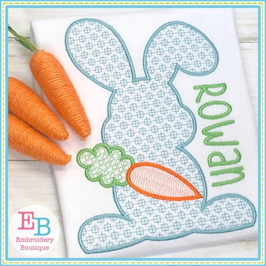 Bunny Boy Motif with Carrot Design, Embroidery