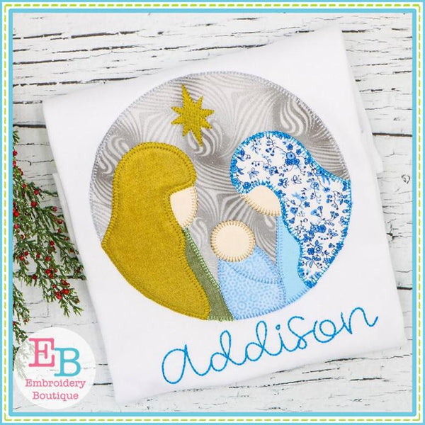 Nativity Circle Applique, Applique
