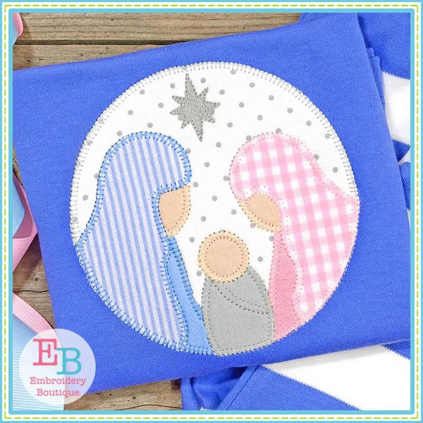 Nativity Circle Applique, Applique