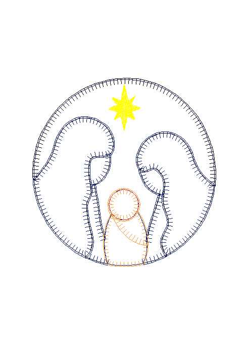 Nativity Circle Applique, Applique