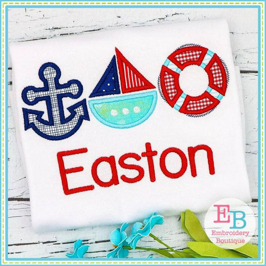 Nautical Trio Applique, Applique