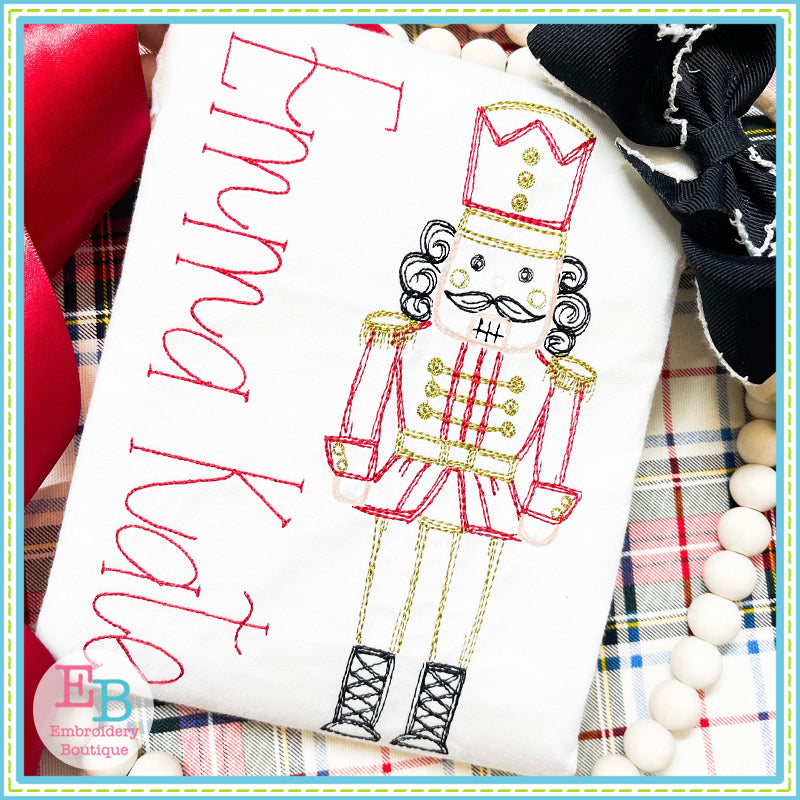 Nutcracker Sketch Design, Embroidery Design