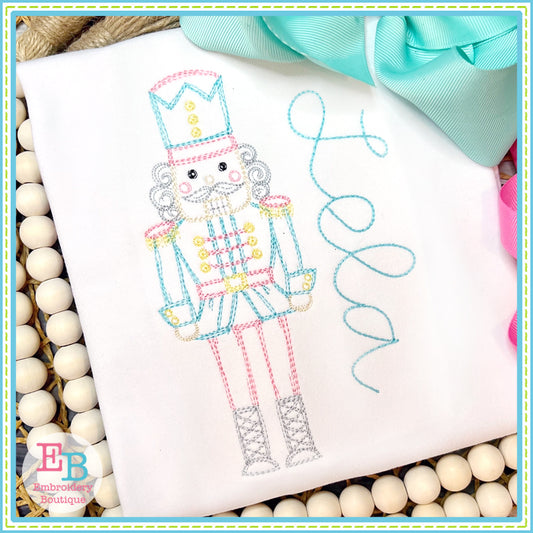 Nutcracker Sketch Design, Embroidery Design