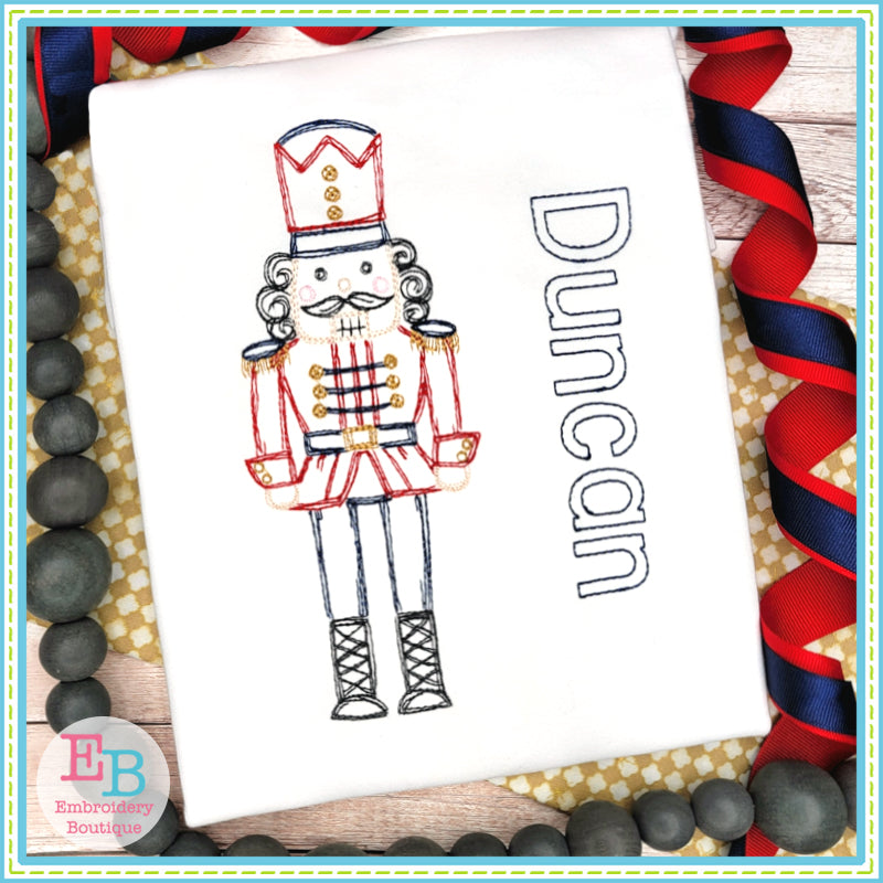 Nutcracker Sketch Design, Embroidery Design
