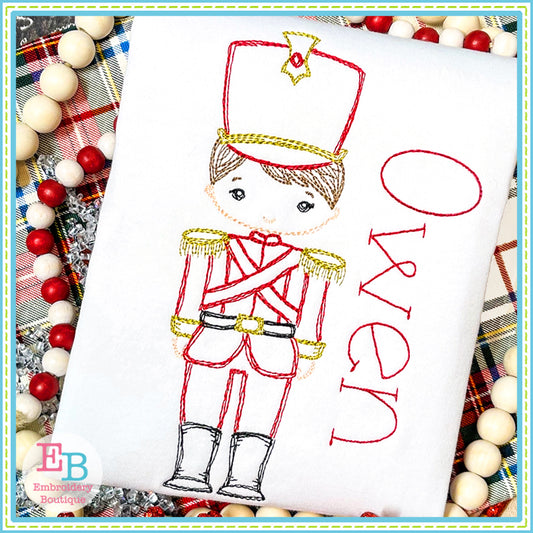 Nutcracker Soldier Sketch Design, Embroidery Design