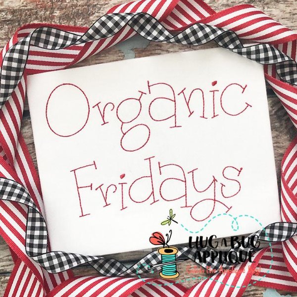 Organic Fridays Floss Stitch Embroidery Font, Embroidery Font