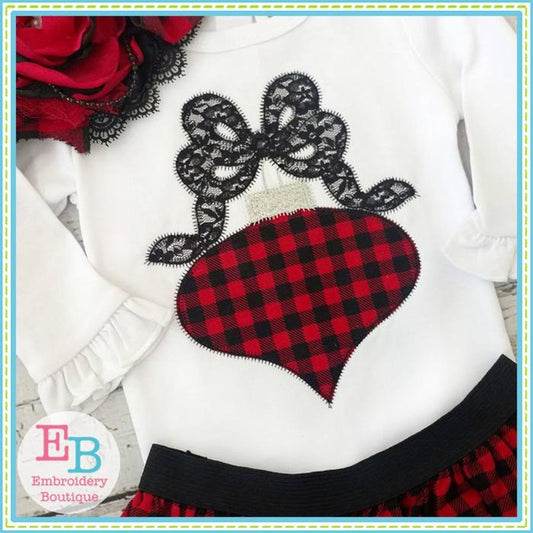 Ornament Bow Zigzag Applique, Applique