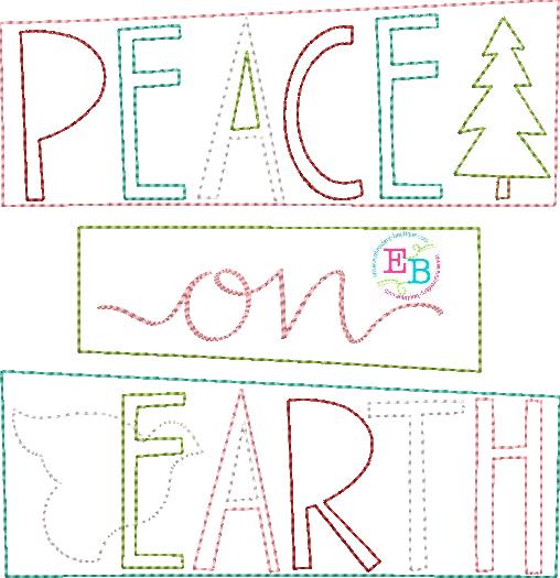Peace On Earth 2 Bean Stitch Applique, Applique