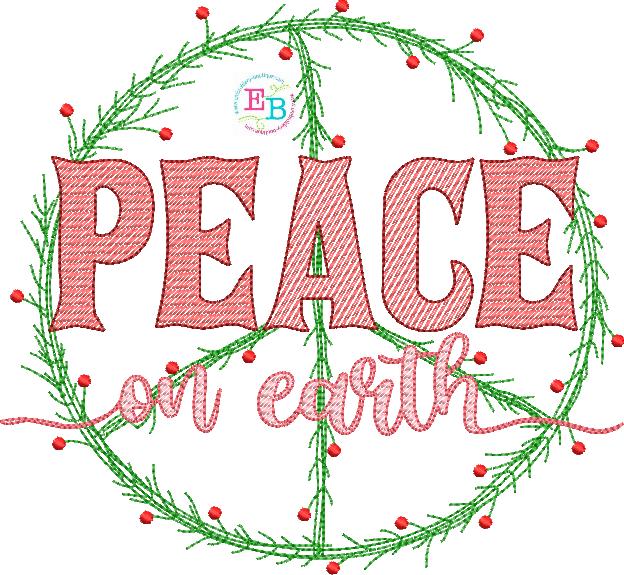 Peace On Earth Sketch Design, Embroidery