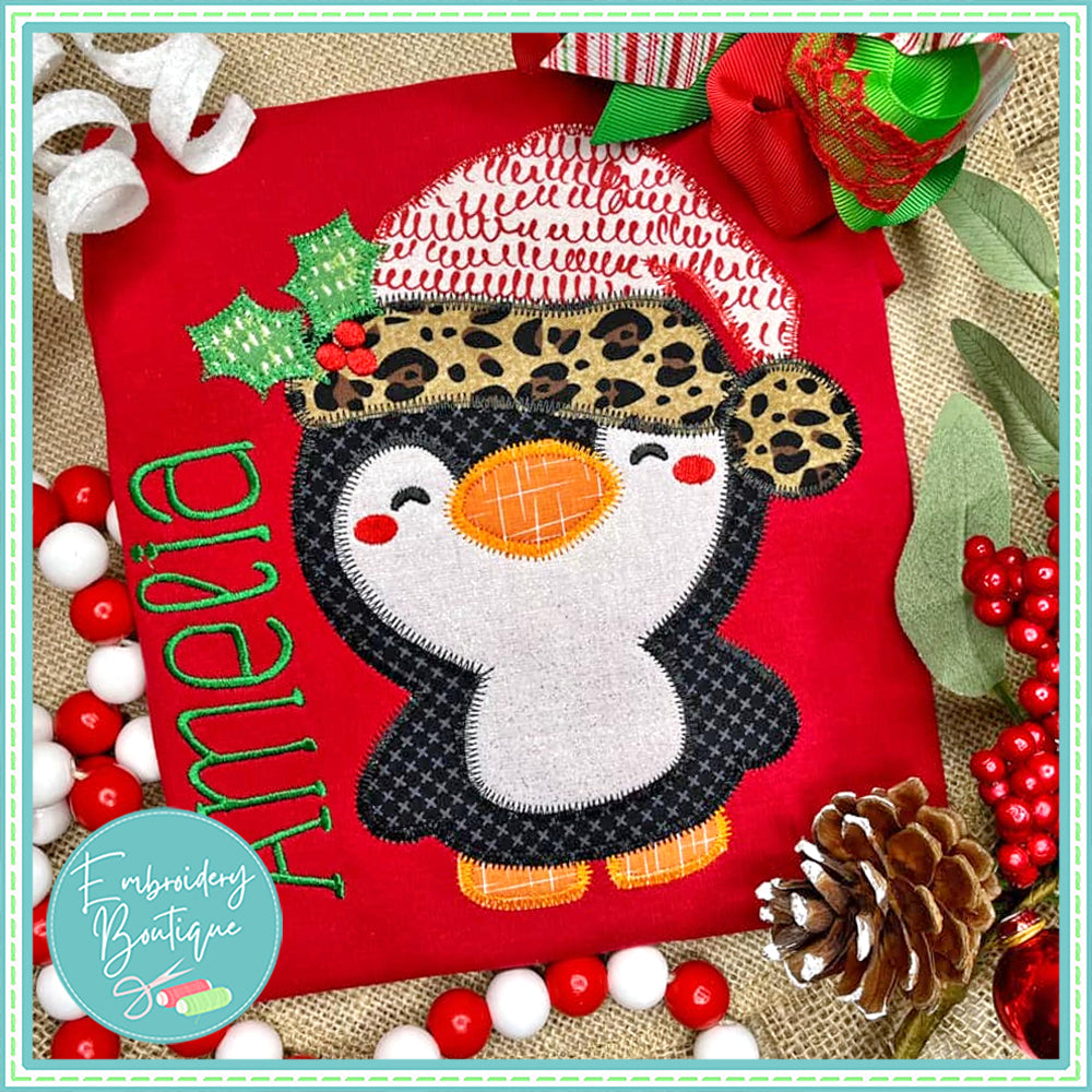 Santa Penguin Zigzag Applique, Applique, Embroidery Boutique
