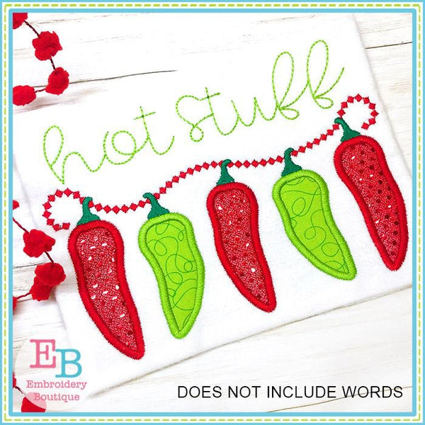 Chili Pepper Swag Applique, Applique